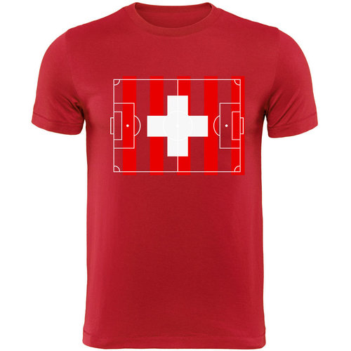 Männershirt-FUSSBALL-FELD, rot