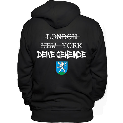 DEINE GEMEINDE - London-New York ... , Kapuzenjacke mit Reissverschluss