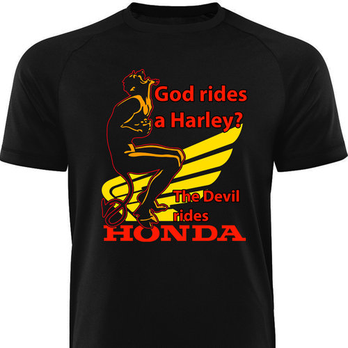 Männershirt-HONDA-The Devil rides Honda