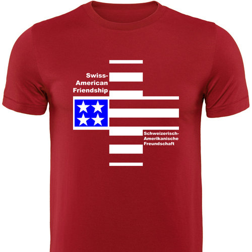 Männershirt-USA - Swiss - American Friendship, rot