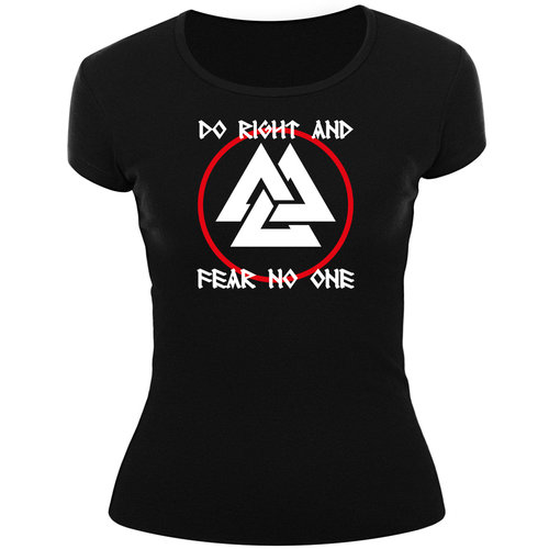 Frauenshirt-VALKNUT-FEAR NO ONE, schwarz