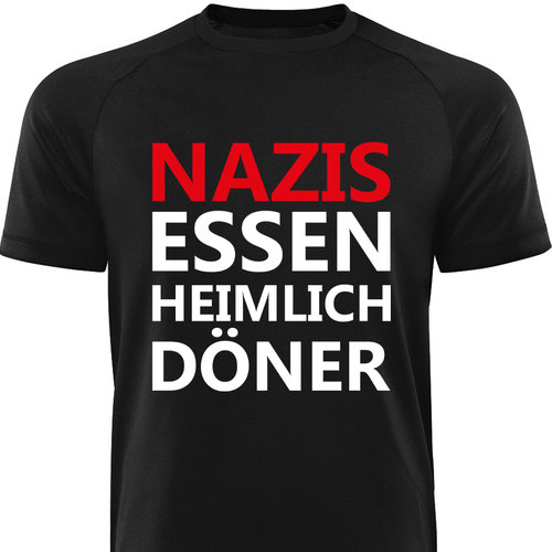 Männershirt - NAZIS ESSEN HEIMLICH KEBAB, schwarz