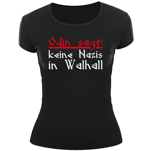 Frauenshirt - KEINE NAZIS IN VALHALL, schwarz