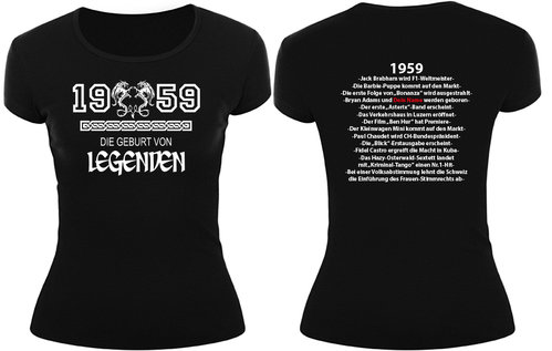 1959 - Die Geburt von Legenden, mit Deinem Namen, Frauenshirt