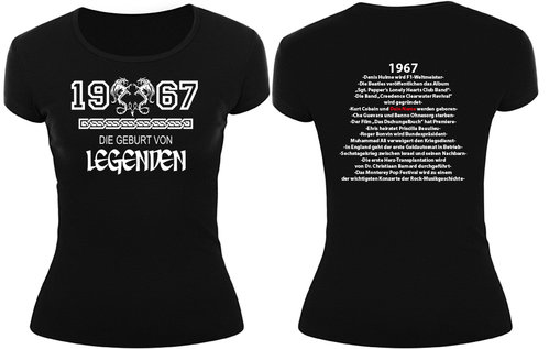 1967 - Die Geburt von Legenden, mit Deinem Namen, Frauenshirt