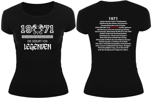 1971 - Die Geburt von Legenden, mit Deinem Namen, Frauenshirt
