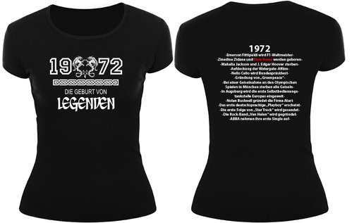 1972 - Die Geburt von Legenden, mit Deinem Namen, Frauenshirt