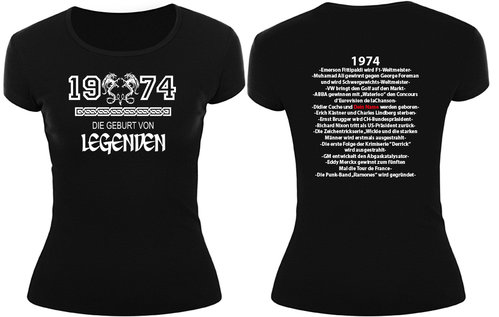 1974 - Die Geburt von Legenden, mit Deinem Namen, Frauenshirt