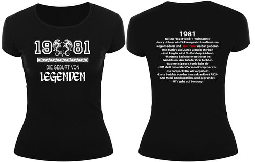 1981 - Die Geburt von Legenden, mit Deinem Namen, Frauenshirt