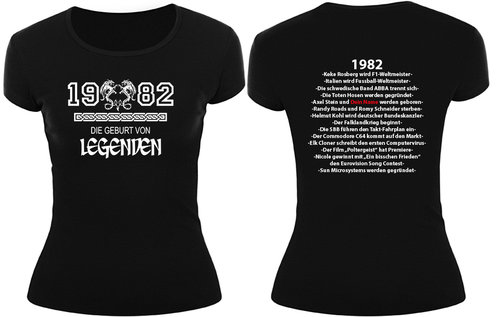 1982 - Die Geburt von Legenden, mit Deinem Namen, Frauenshirt