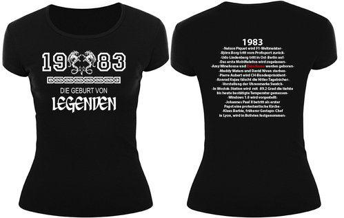 1983 - Die Geburt von Legenden, mit Deinem Namen, Frauenshirt