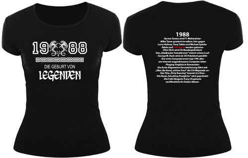 1988 - Die Geburt von Legenden, mit Deinem Namen, Frauenshirt